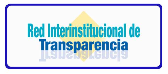 Imagen con el título Red Interinstitucional de Transparencia en color azul, con un rombo amarillo en al parte de atrás.